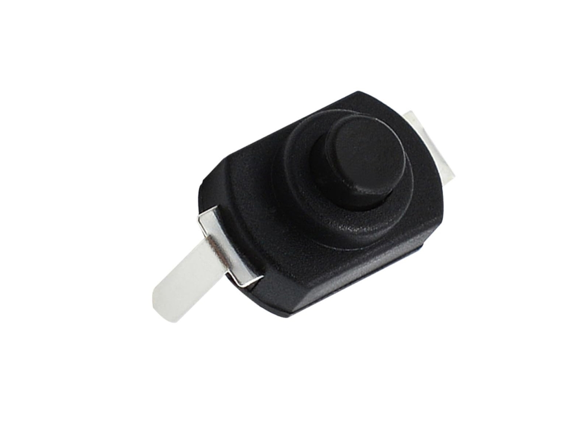 Lanterna LED Preta com botão de ligar/desligar na cor cobre, portátil e fácil de usar.