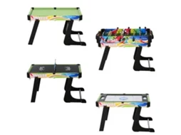 Mesa de Jogos Dobrável 4 em 1 Matraquilhos Hóquei de Mesa Bilhar Pingue pongue e Acessórios Incluídos 86.5x43.5x64cm Multicor BTFORUS