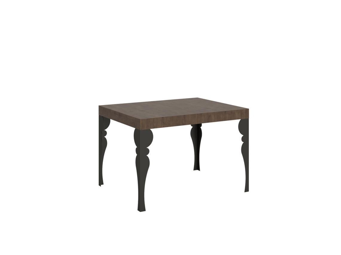 Mesa de Jantar Extensível 70X110/194 Cm Paxon Nogueira Quadro Antracite