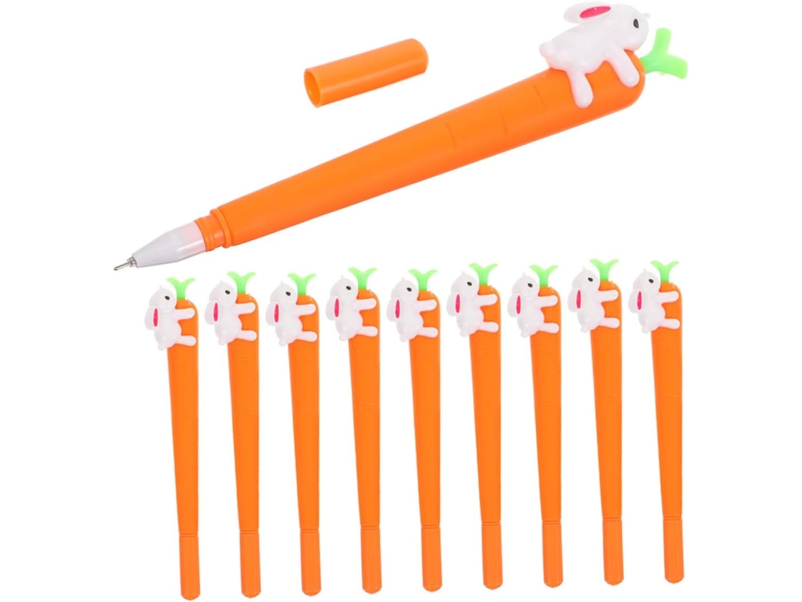 Jojofuny 10 Canetas Em Gel Com Design De Cenoura, Ergonômicas Para