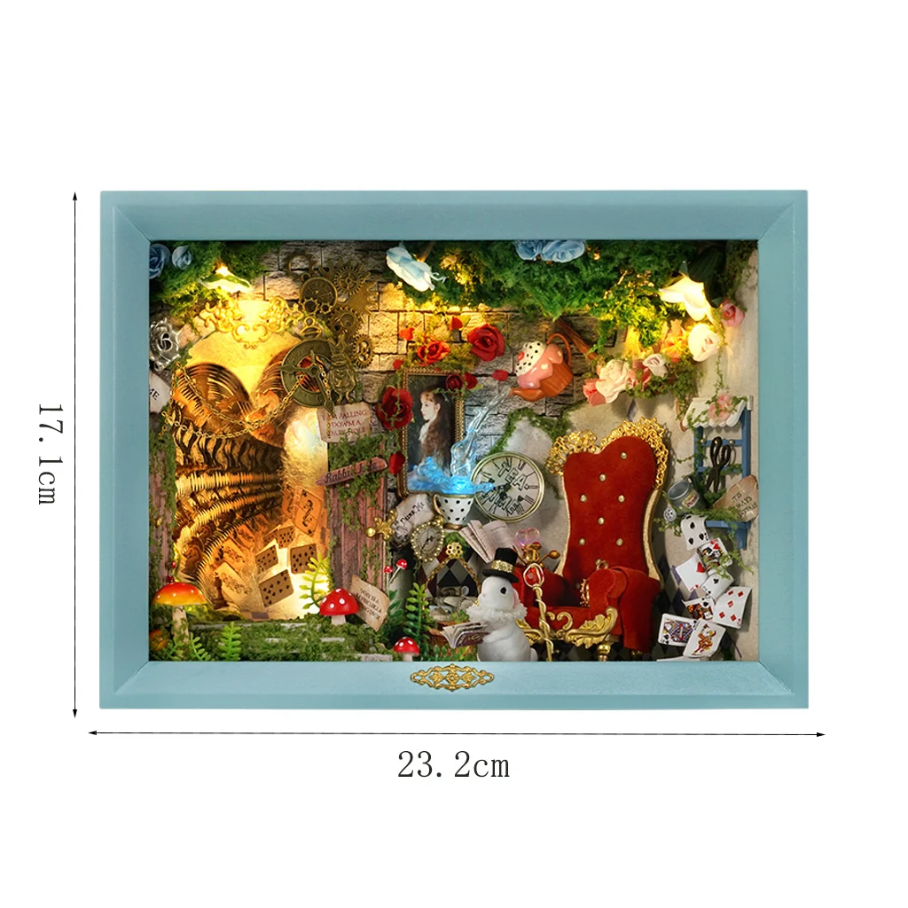 Conjunto de Moldura de Madeira 3d Dois em um para Fotos e Casa de Bonecas , Incluindo Móveis. MDUG (faça Você Mesmo)