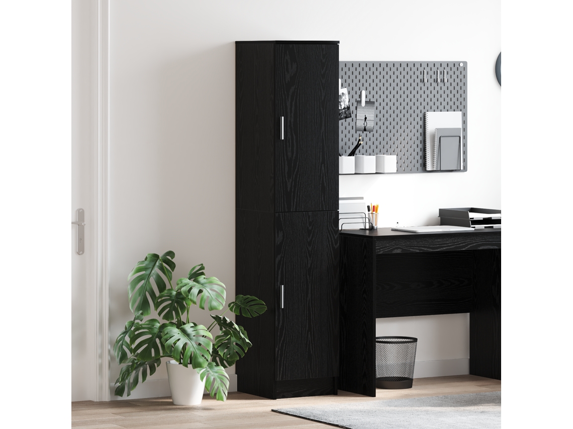 Aparador de roble negro, madera de ingeniería, tamaño mediano