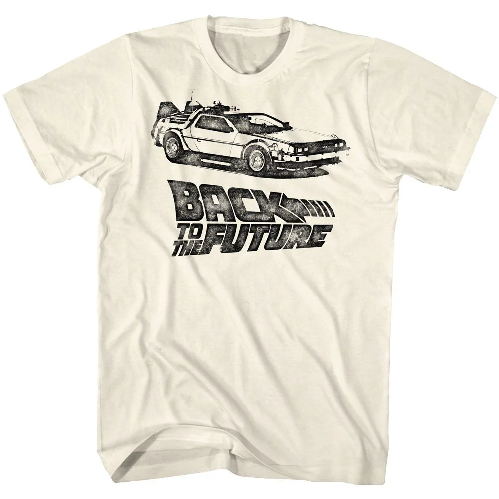 Unisex Adult T-shirt Rockinstone Back To The Future Movie Dmc Ink Solid Natural Sizel