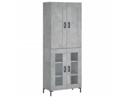 Armário Alto 69,5x34x180cm Madeira Cinza Cimento MAISON EXCLUSIVE