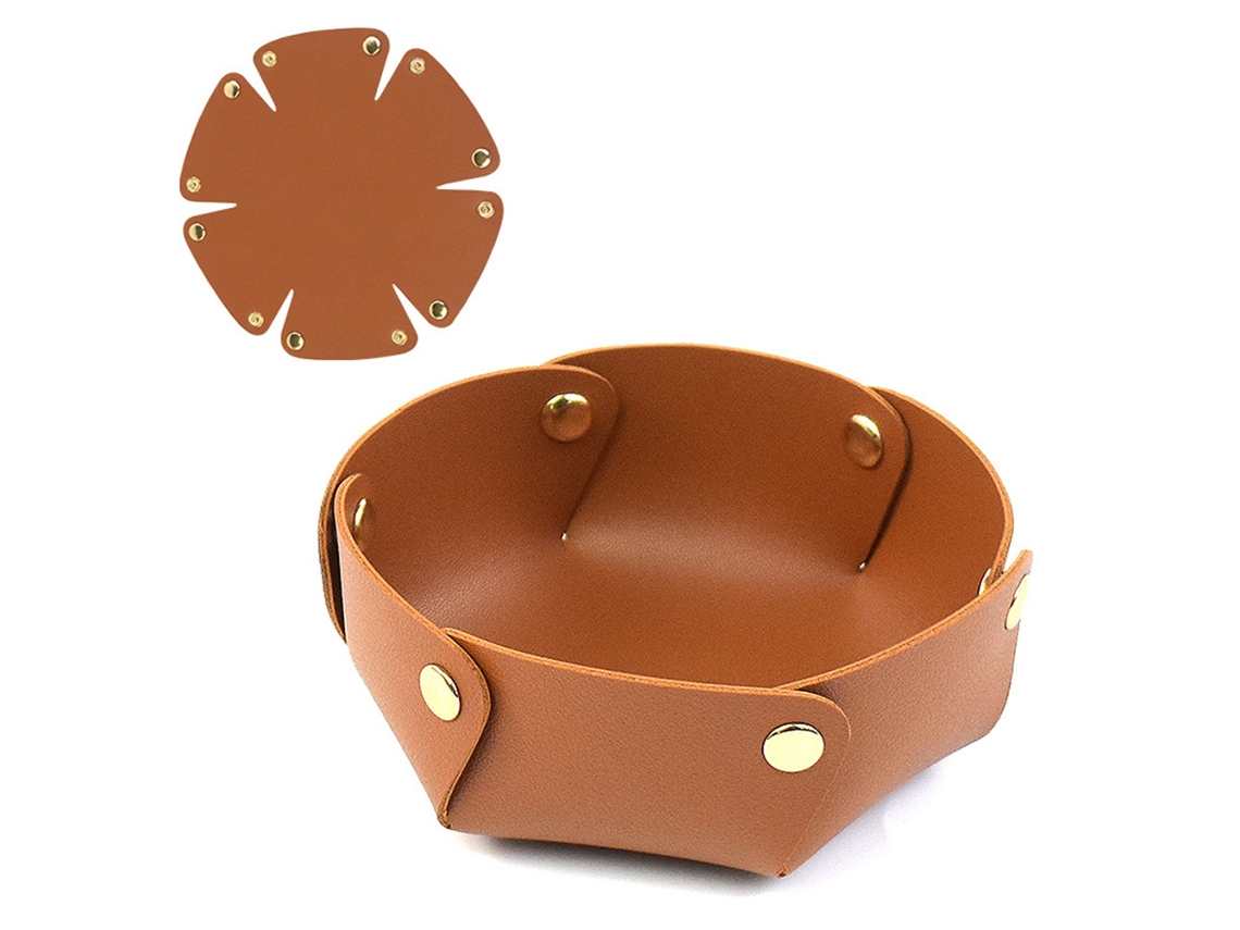 Hexagonal Pu Leather Storage Tray, Black Pu Leather Material, Multifunctional Storage, Eoocoo