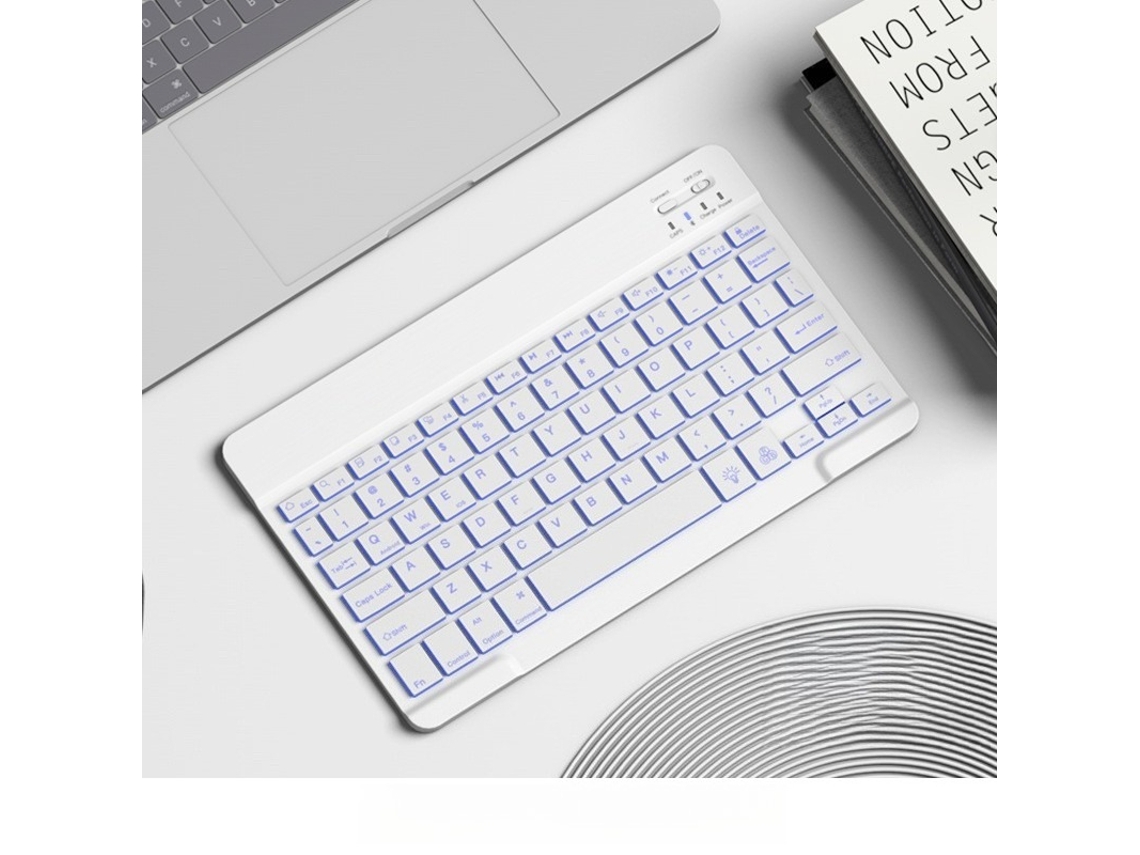 Teclado Bluetooth HEXINYIGJLY 7 Cores Ultra Fino Recarregável para Ipad, tablet, telefone (LxAxP cm) | HEXINYIGJLY