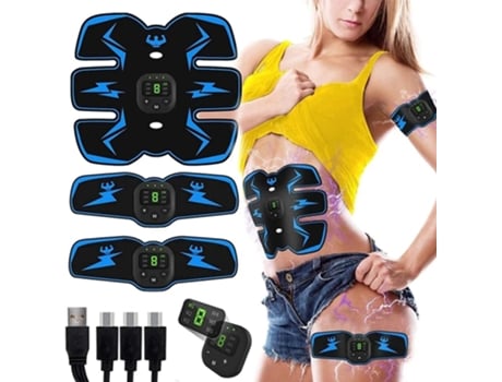 Estimulador Muscular Abdominal Ems Recarregável Abs Trainer Toner Cinto Fitness EALLC