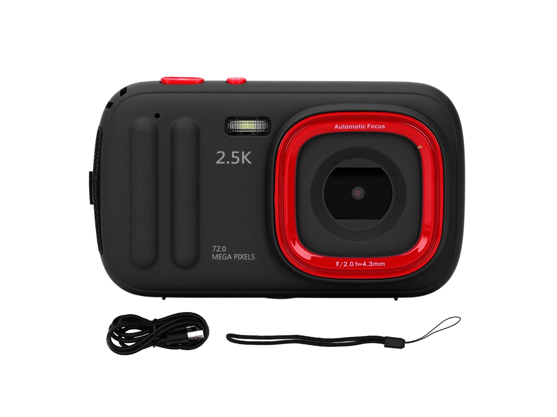 Câmera digital compacta 2026 com foco automático para selfies, vlogs e gravação de vídeos.