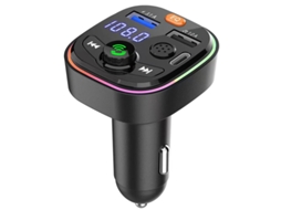 Transmissor Fm YIZHOOD Q6 Rádio de Carro Dual Usb Carregamento Rápido Mp3 Mãos Livres Carro Preto
