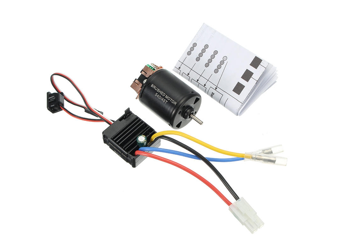 Motor 540 60a Esc Eixo Escovado De Carbono 3,175 Mm Para Carro Rc 1/10