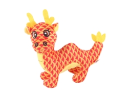 Mascote Dragão de Ano Novo Pelúcia Simulação Boneca Zodíaco Dragão Brinquedo Macio | S/MARCA