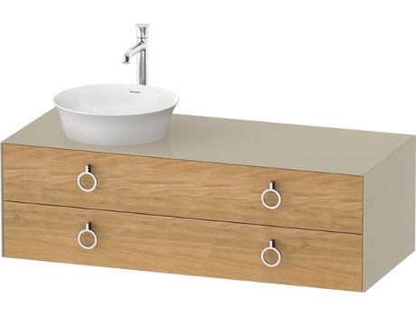 DURAVIT White Tulip móvel de casa de banho suspenso na parede Largura 1300 X Profundidade 550Mm com 2 Gavetas com Pega Wt4992L