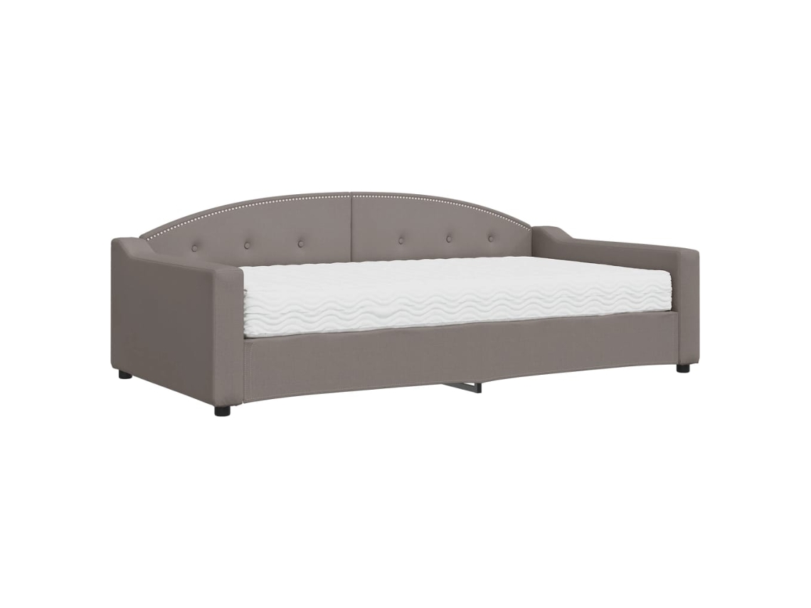 Sofá cama com colchão 100x200 cm tecido cinzento acastanhado MAISON EXCLUSIVE