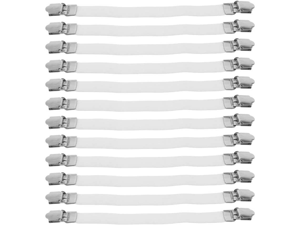 Conjunto De 12 Prendedores Elásticos Para Capas Tábua Passar Roupa E Lençóis, Superfície Lisa E Material Durável Em Aço