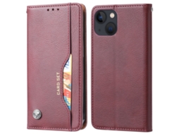 Capa Quedas Para Iphone 15 Pele Sintética Magnética Vermelho
