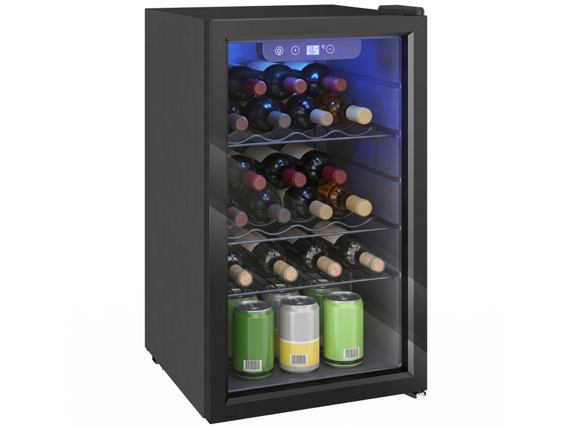 Adeia De Vinho 24 Garrafas 68l, Refrigerador De Vinhos E Bebidas Com Temperatura Ajustável 4-16 °c, Porta Reversível, Preto