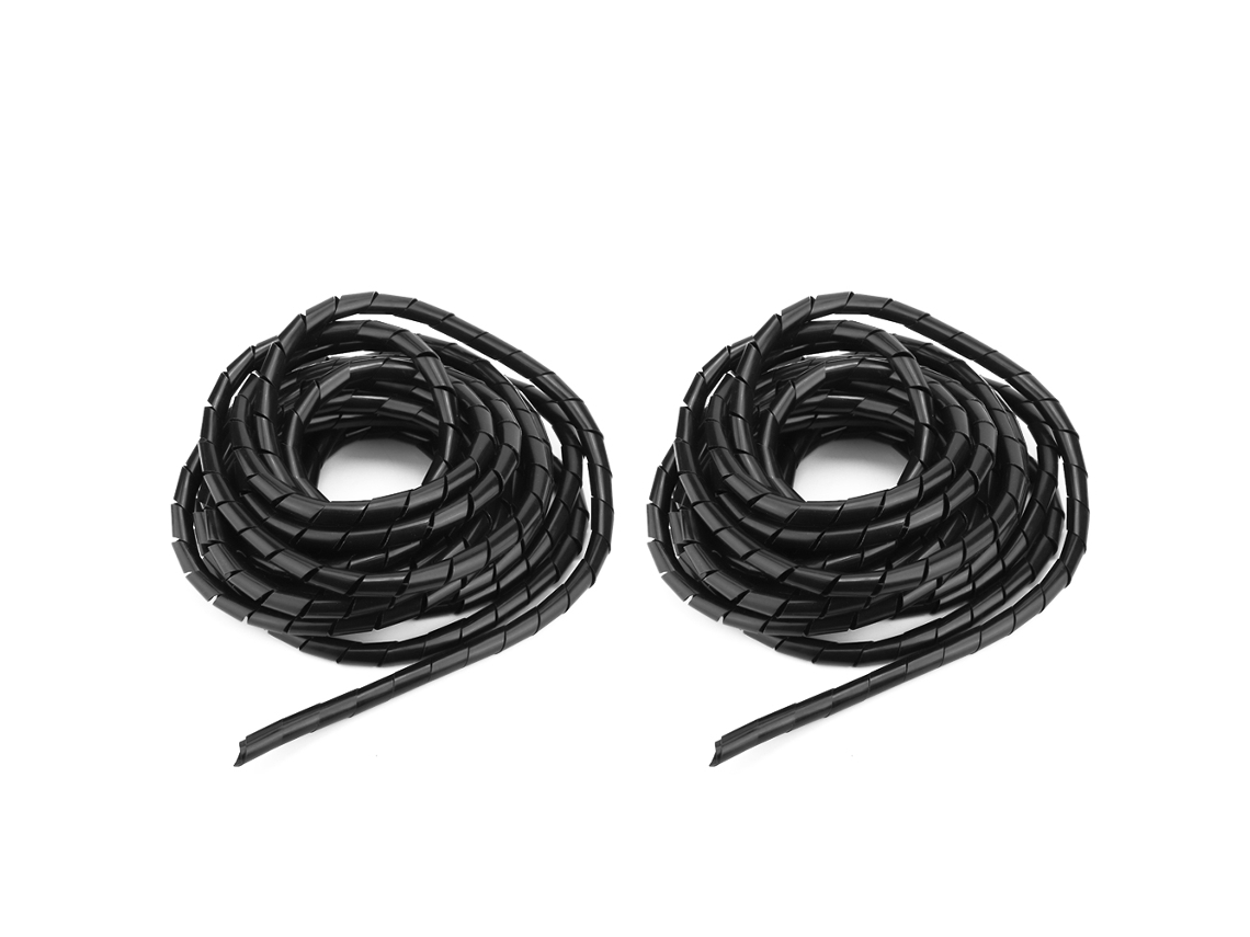 Pacote Com 2 Protetores De Cabo Espirais Em Pp, Acessórios Para Proteção Cabos, Manga Preta 12mm-aquaforge