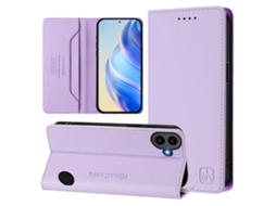 Rc01 Capa De Celular Dobrável Dupla Com Ventosa Magnética E Rfid Em Couro Para Celular Cmf Phone 1