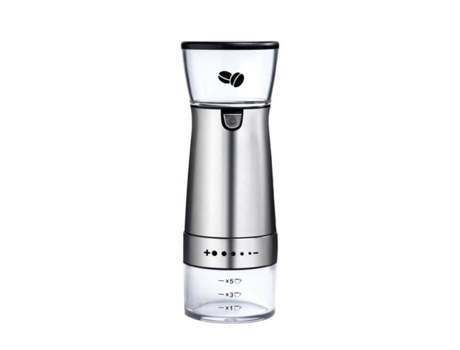 Moedor de Café Elétrico de Aço Inoxidável Prateado Moedor de Mão Ajustável Cafeteira Moedor de Grãos de Café Moedor M40415 SANLIN BEANS