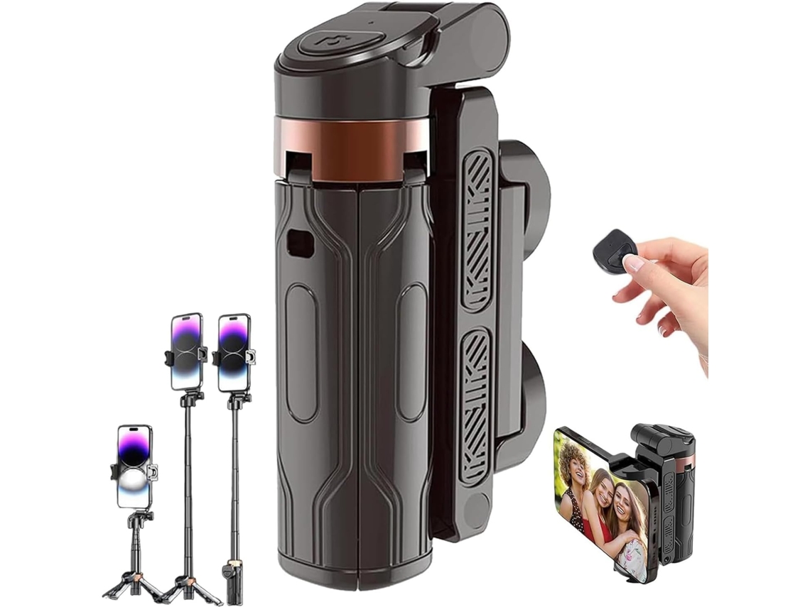 Mini Tripé Para Selfie Com Design Flexível De 360° E Controle Remoto (preto)