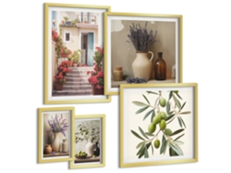 Conjunto De Pinturas Interiores Estilosos Flores Frutas Espelharte (5 Peças)