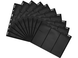 Sewacc Páginas De Timbres Para Álbum De Timbres Lote De 10 Feuilles Double Face Noires Format 3 Rangées