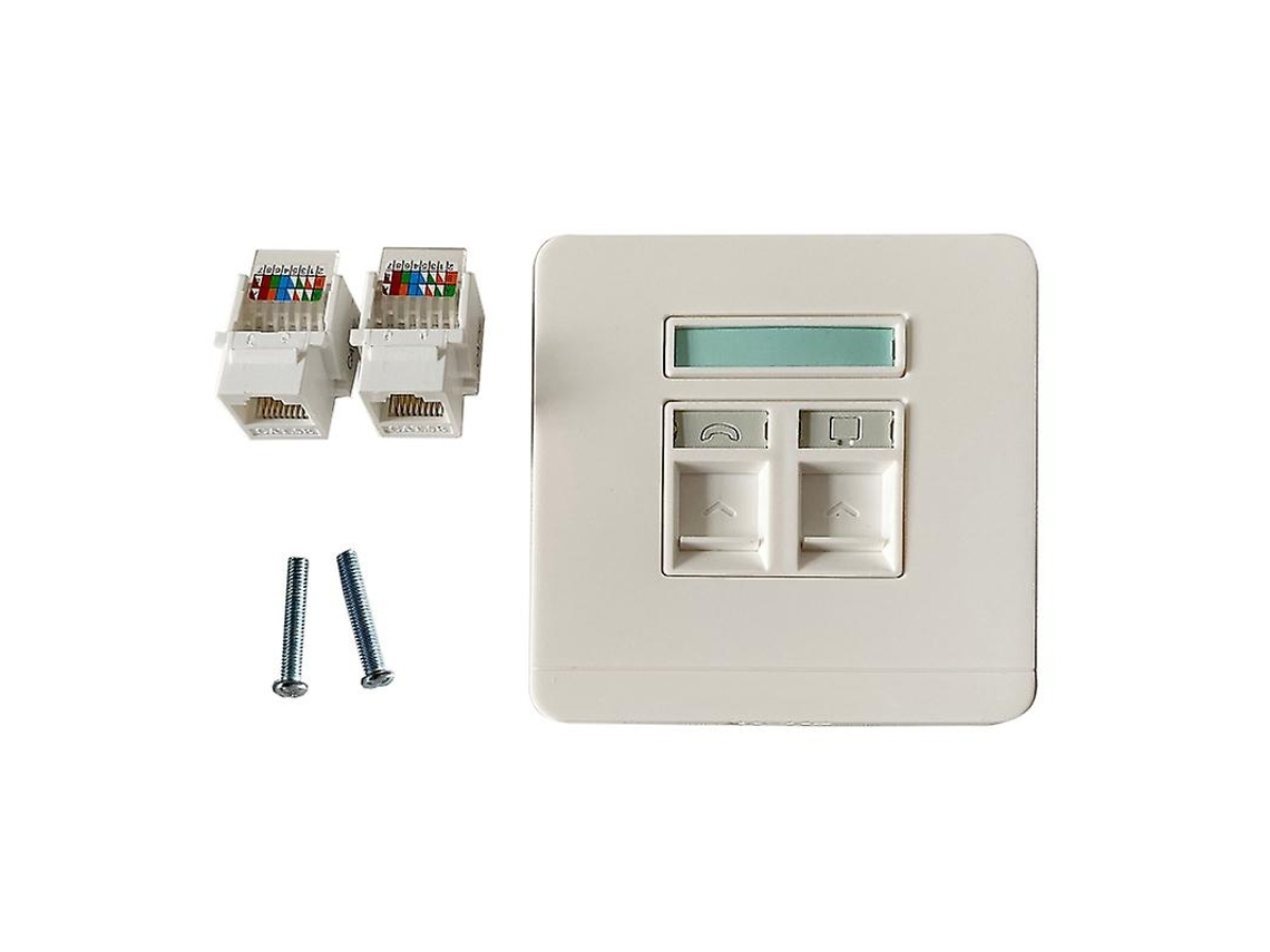 Módulo de Rede Cat5E Utp Sem Ferramentas Conector Rj45 Gigabit Lan Plugue de Parede 2 Portas ALLINLESS