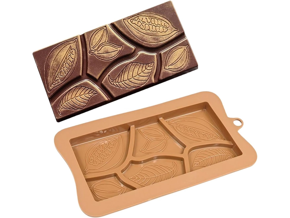 Molde De Silicone Para Tabletes De Chocolate Com Corante Alimentício, Flexível E Fácil De Usar.