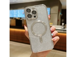 Capa De Tpu Para Iphone 16 Pro Max - Glitter - Acabamento Eletroplástico - Magsafe