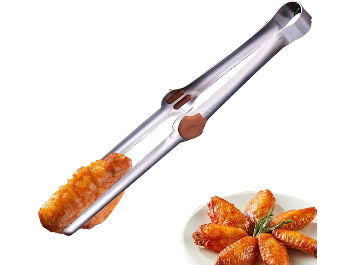 Pinça Para Alimentos, Ideal Para Saladas E Churrascos Utensílio De Cozinha Em Aço Inoxidável Com Dentes, Perfeito Para