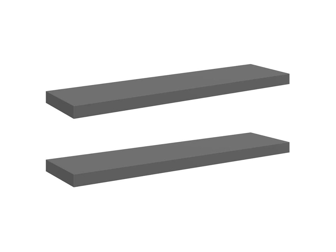Prateleiras de Parede MAISON EXCLUSIVE Suspensas 2 Pcs 90x23,5x3,8cm em MDF Cinza