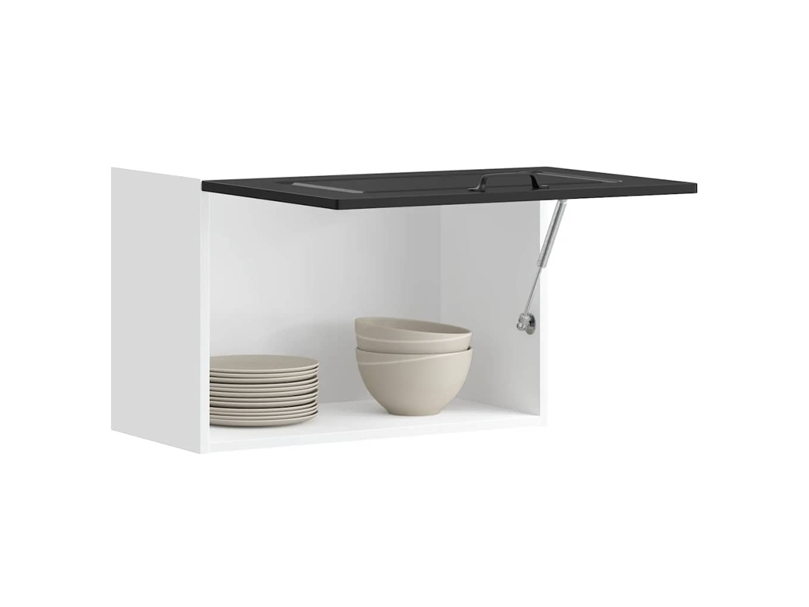 Vidaxl Armário De Parede De Cozinha Kalmar Madeira Trabalhada Preta