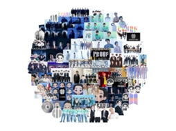 Conjunto Com 100 Adesivos Kpop Bts Proof E Festa Brilvibera