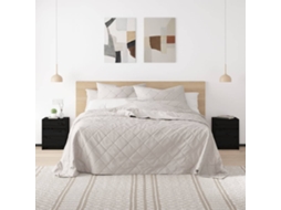 Vidaxl Mesas De Cabeceira 2 Pcs 40x31x50 Cm Pinho Maciço Preto