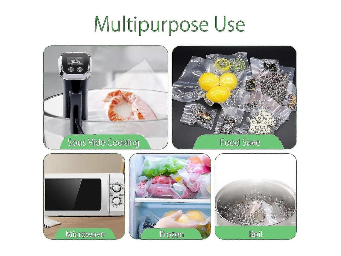 Sacos De Seladora A Rolos Descartáveis ​​3 Pacotes Para Economia Alimentos, Armazenamento Vácuo S Erviço Pesado Sous Vide Cookin Hy
