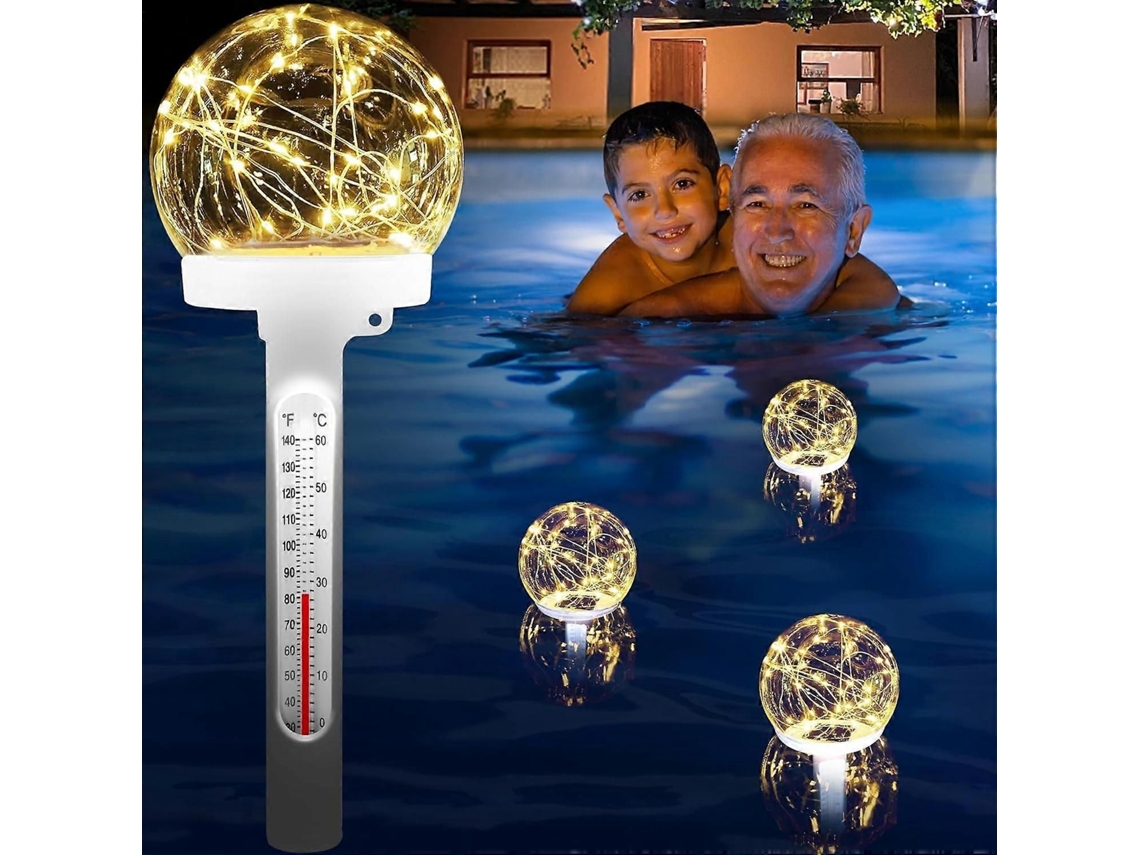 Termômetro Flutuante para Piscina, de Piscina com Energia Solar, Grande e Fácil Ler, Termô Metro Piscinas, GOKOCO