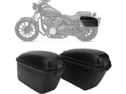 Alforjes Rígidos Universais Para Motocicleta, 22 Litros, Com Trava, Em Abs Resistente À Água, Preto Fosco, Compatíveis