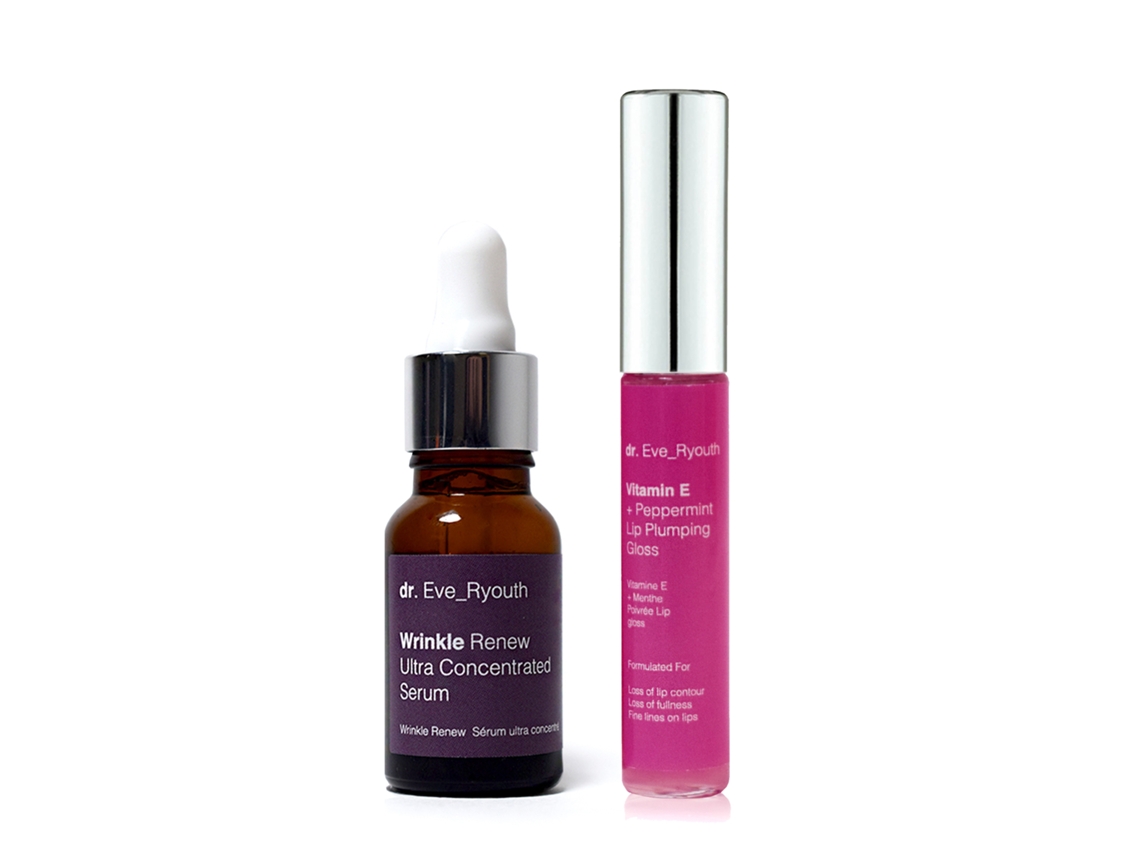 Wrinkle Renew Sérum Ultra Concentrado 15ml Vitamina E e Peppirment Lip Plumps 8ml