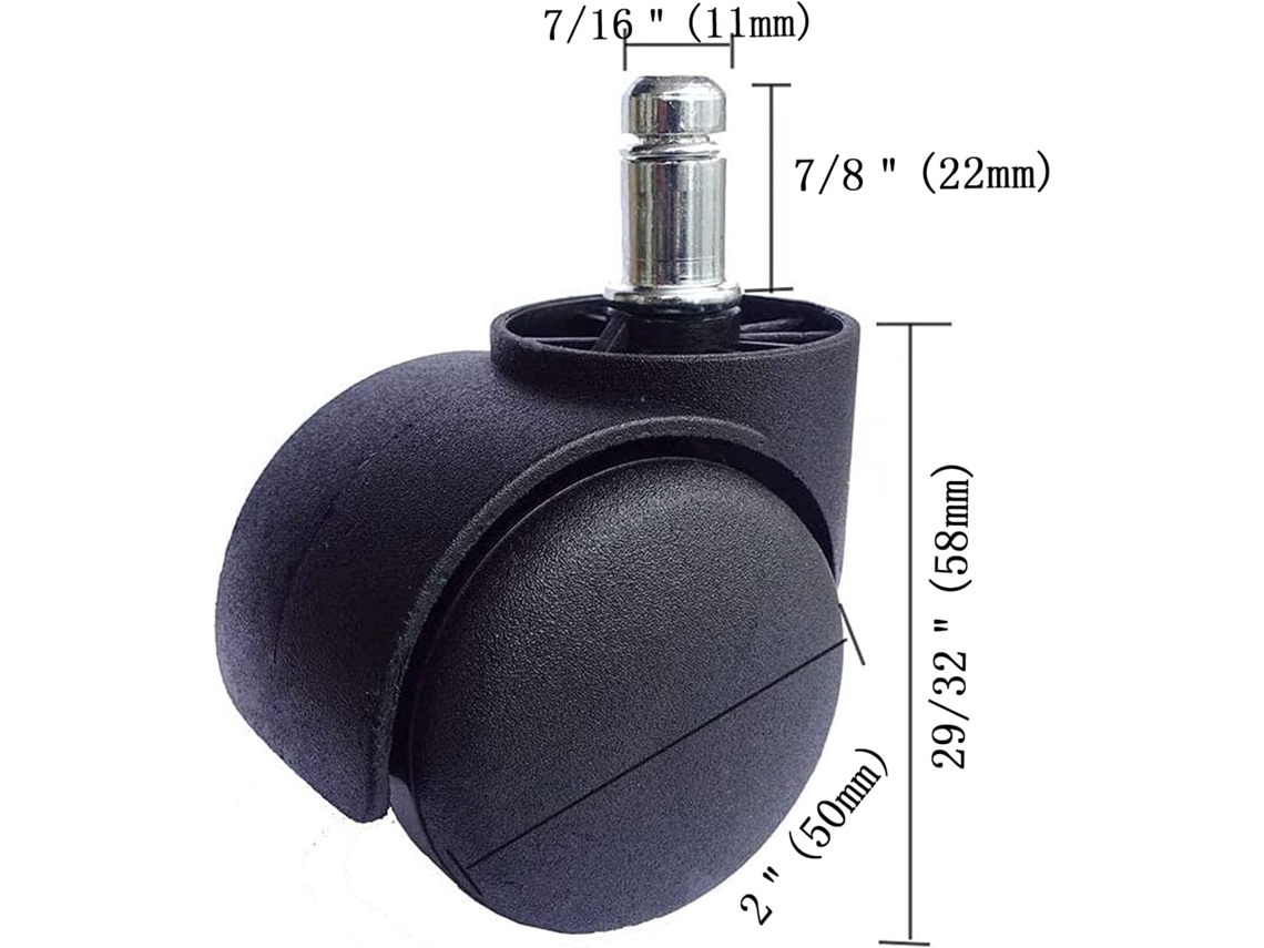 Cadeira de escritório Slowmoose com rodízios de 5 cm, cadeira de computador universal de tamanho padrão