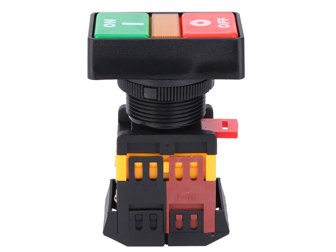 Interruptor De Botão Duplo Ppbb-30n Com Luz Led Botão Momentâneo On Off 220vac