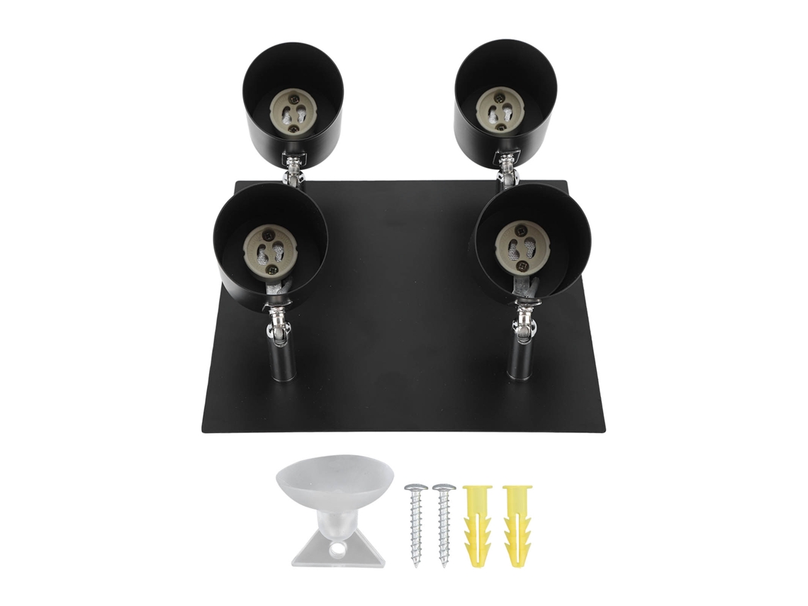 Kit de Iluminação de Trilho Industrial 4 Aplicações Ajustáveis Gu10 Preto Moderno S/MARCA
