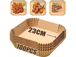 Papel Para Fritadeira A Ar - Cor Natural Quadrado 20*20cm De Altura 4,5cm 100 Unidades/caixa Sy