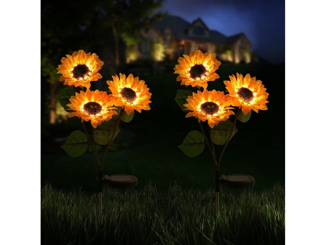 Girasol Lámpara Solar Para Exteriores, Impermeable, Decorativa, Para Jardín, Patio, Pasarela Y Decoración Navideña. Brilvibera