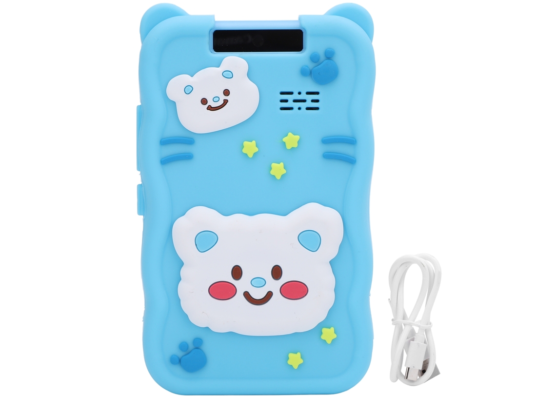 Telefone Toy Mali mini com tela touch de 2.8 polegadas, câmera giratória, MP3, MP4 e jogos para crianças azul
