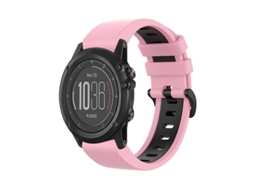 Bracelete de Smartwatch para Garmin Fenix 3 26mm esportivo de silicone de duas cores (rosa + preto)