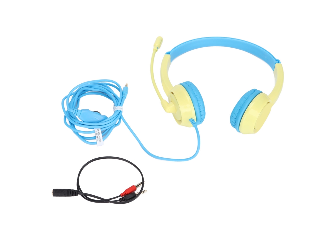 Fones De Ouvido Infantil 85db Jack 3.5mm Fio Auricular Supra-auricular Para Crianças Raparigas Rapazes Aprendizagem Online Escola Pcamarelo Azul