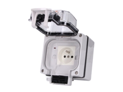 Tomada Externa À Prova D'água Ip66, para Montagem na Parede, Padrão Francês, 250 V, 16 a BRILVIBERA