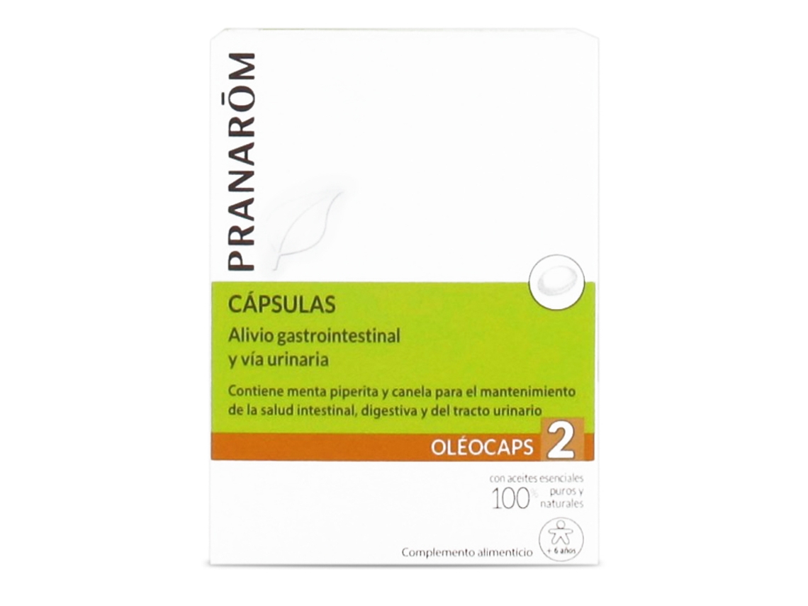 Suplemento Alimentar PRANAROM Pranarom Oleocaps 2 Alivio Gastrointestinal Y Via Urinaria 30 Capsulas 6801