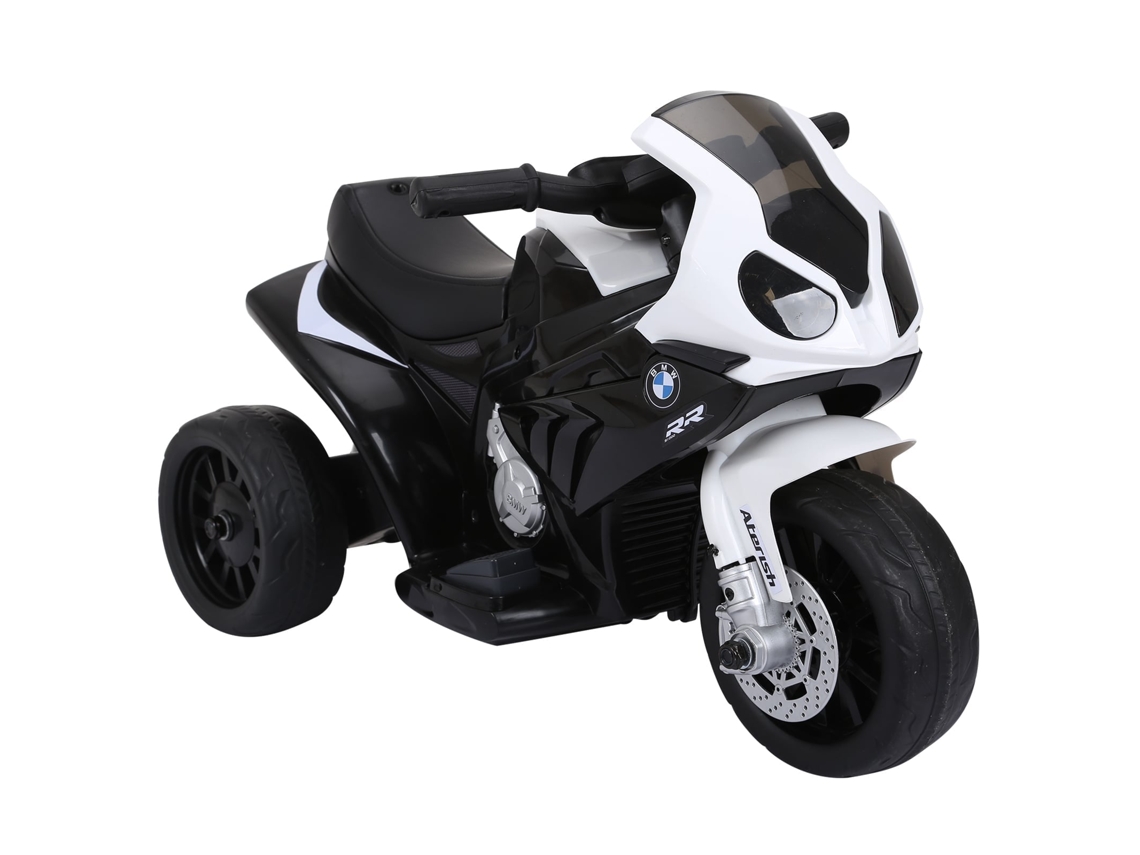 Motocicleta Elétrica Infantil, 3 Rodas, Bateria 6V, Máx. 20kg, com Carteira BMW, 66x37x44 cm Preta