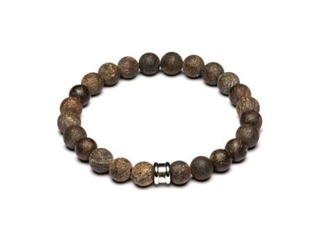Pulseira Gêmeos Gêmeos Alpha Bronzita Mate 21 Cm Cor Branca Gemini